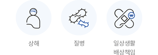 상해, 질병, 일상생활 배상책임