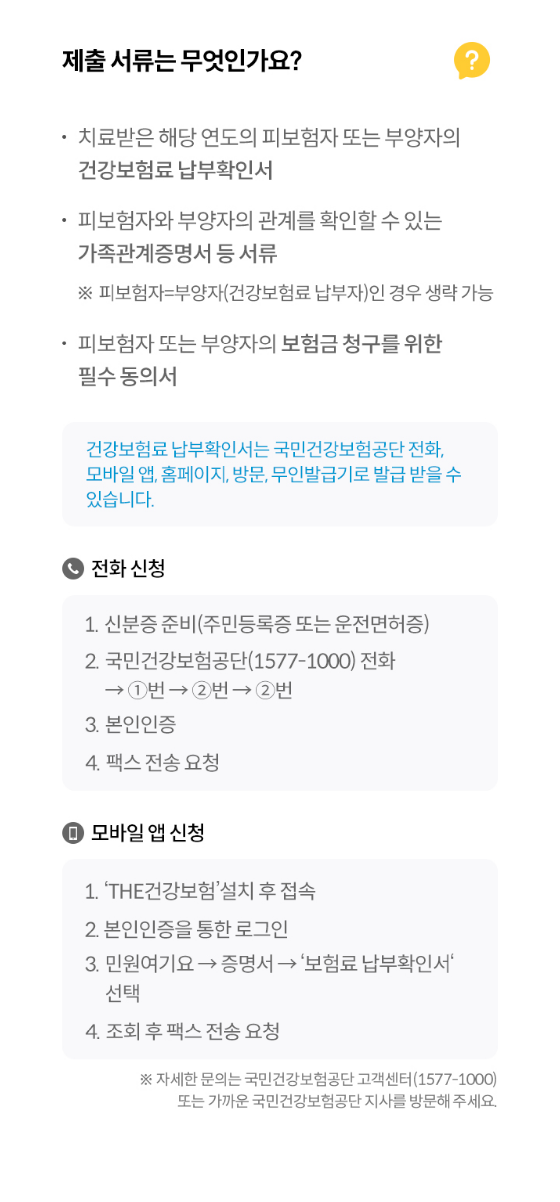 제출 서류는 무엇인가요?