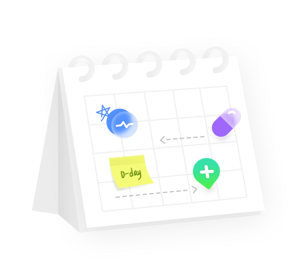 원하는 날짜에 원하는 검사로 구성된 건강검진 예약 예시