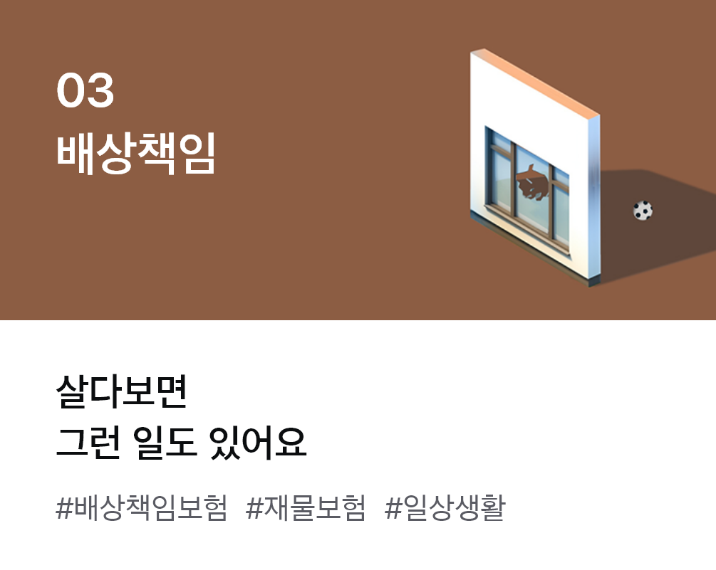 
                  03. 배상책임 살다보면 그런 일도 있어요 #배상책임보험 #재물보험 #일상생활